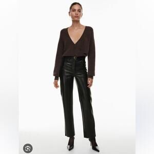 Aritzia Wilfred The Melina Faux Leather Black Pants